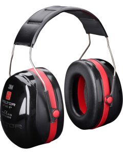3M PELTOR Optime III Gehoorkappen, zwart/rood, hoofdband